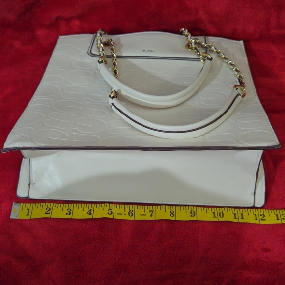 BCBG Cream Tote Bag with Gold Accents - Picture 2 of 9